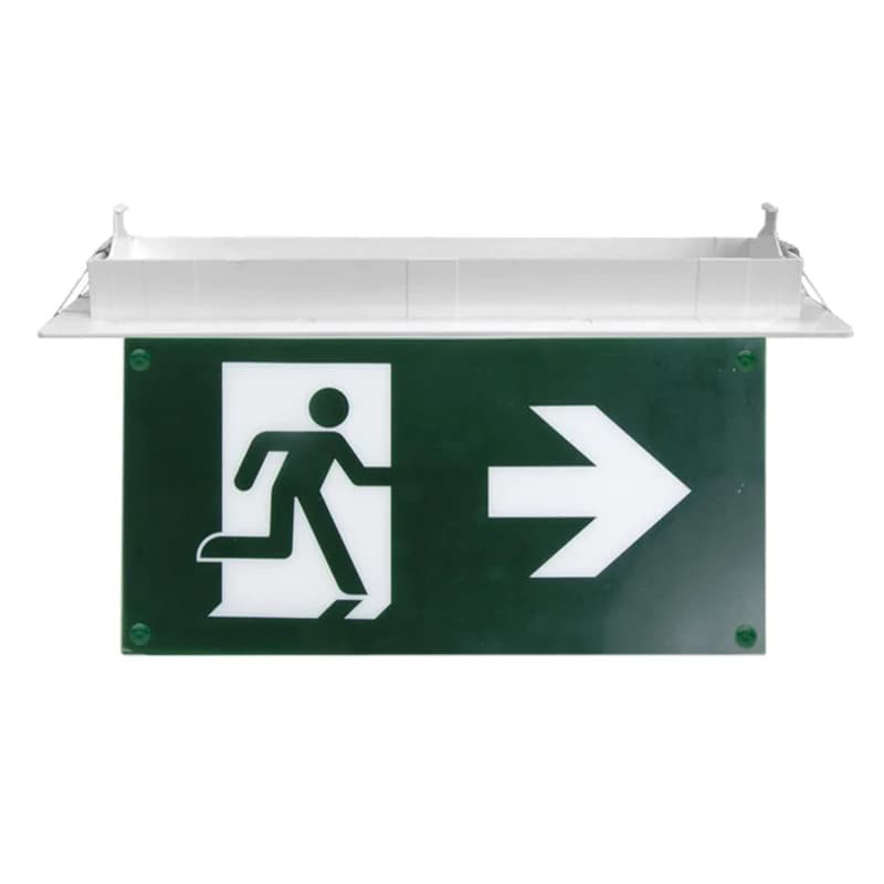 ARQ – Exit Light Right Side Arrow Recessed Mounted