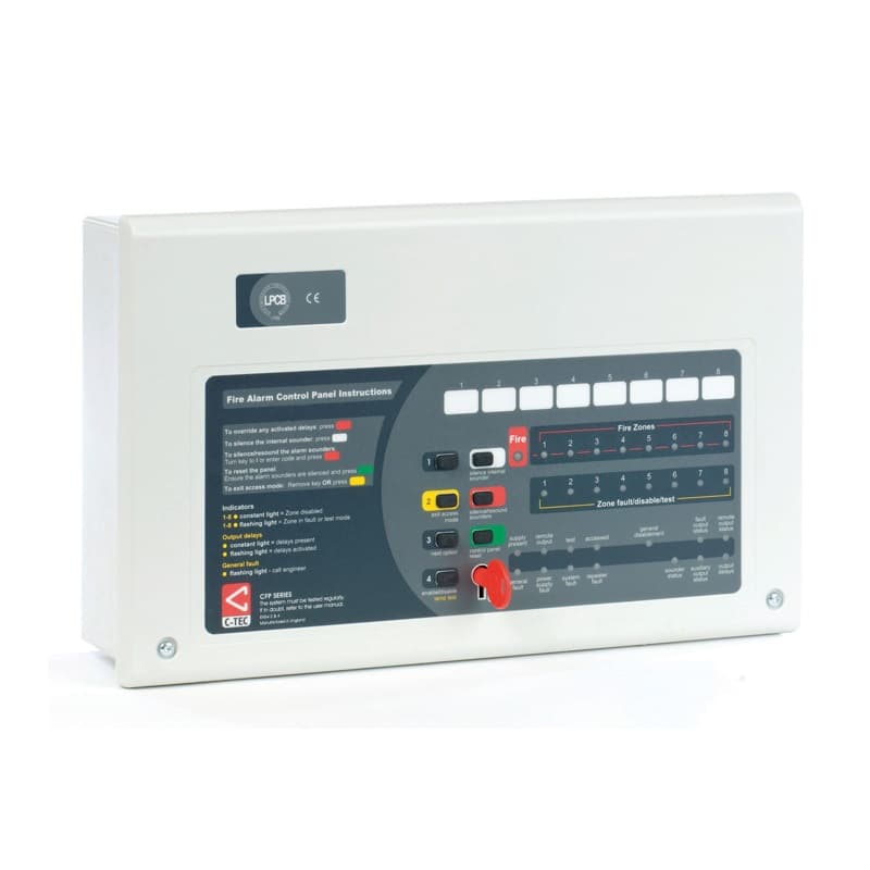 C-Tech CFP708E-4 Economy 8 Zone Conventional Fire Alarm Panel