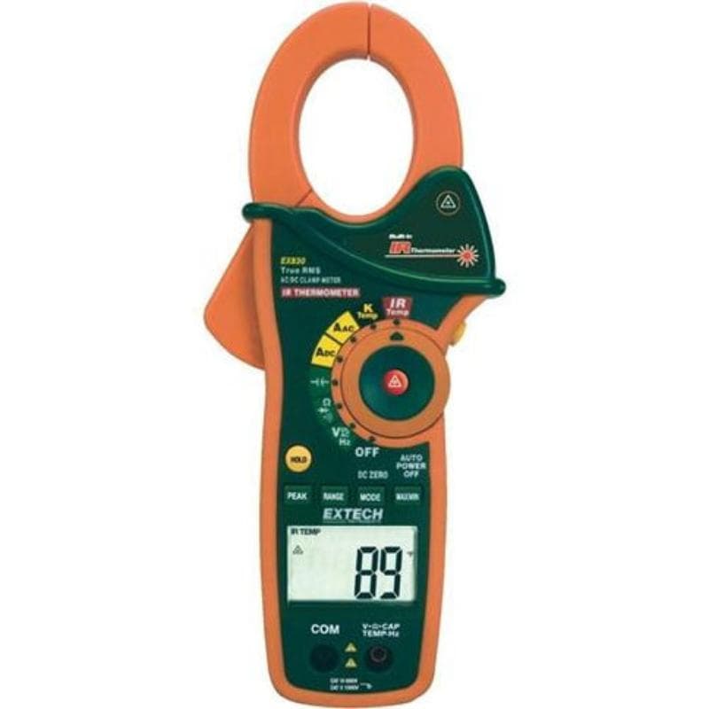Extech – 1000A True RMS AC Clamp Meter with IR Thermometer – EX820