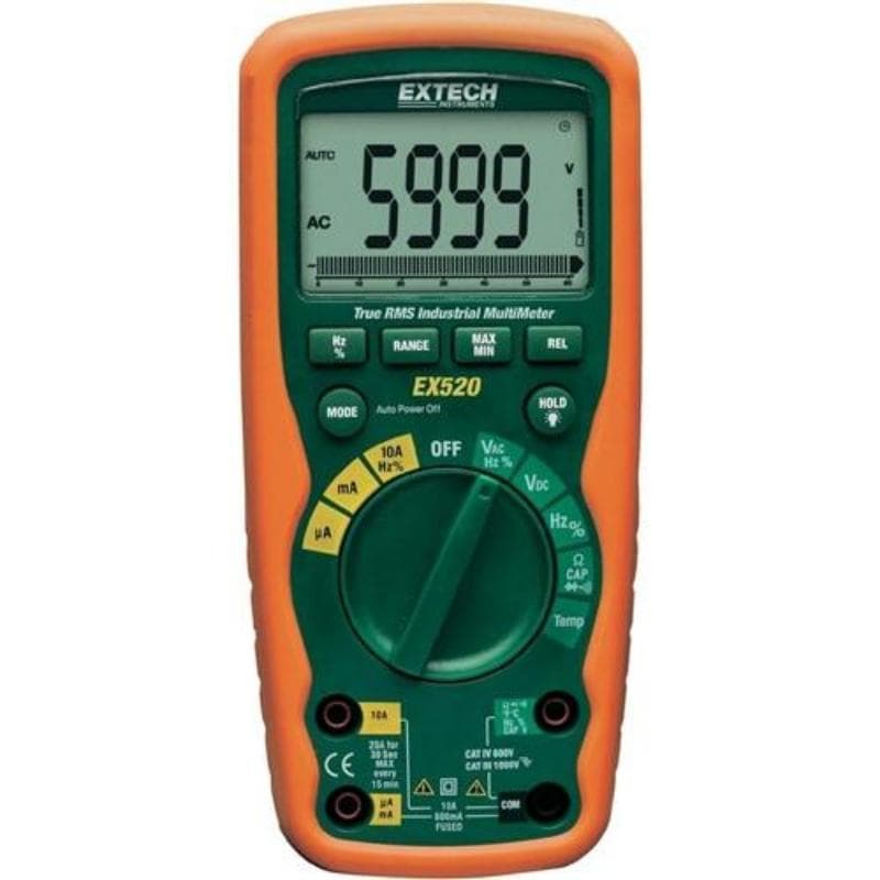 Extech – 11 Function Heavy Duty True RMS Industrial Multimeter – EX520