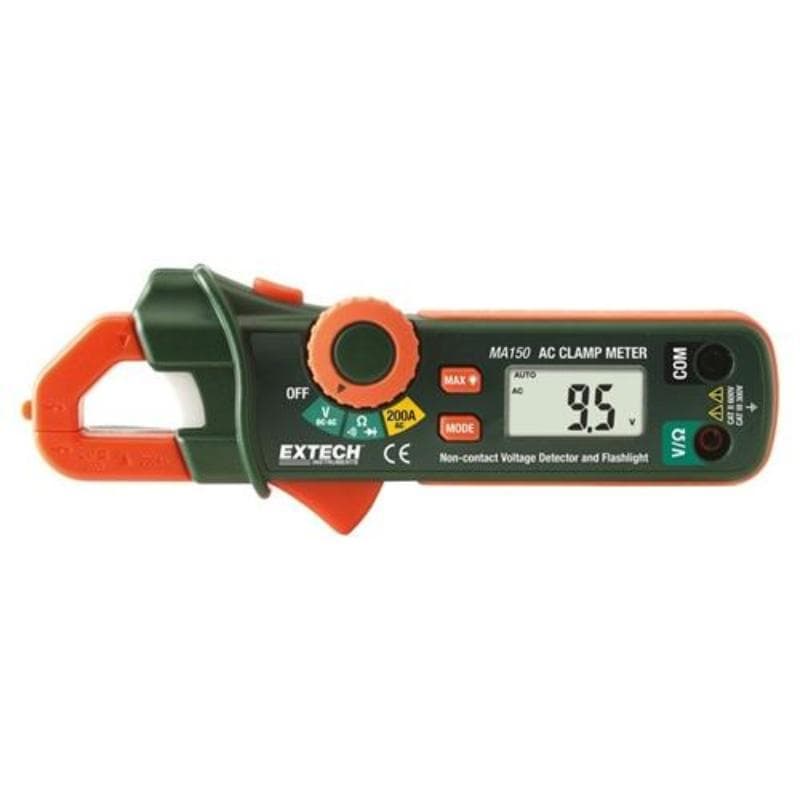 Extech – 200A Mini AC Clamp Meter and NCV Detector – MA150