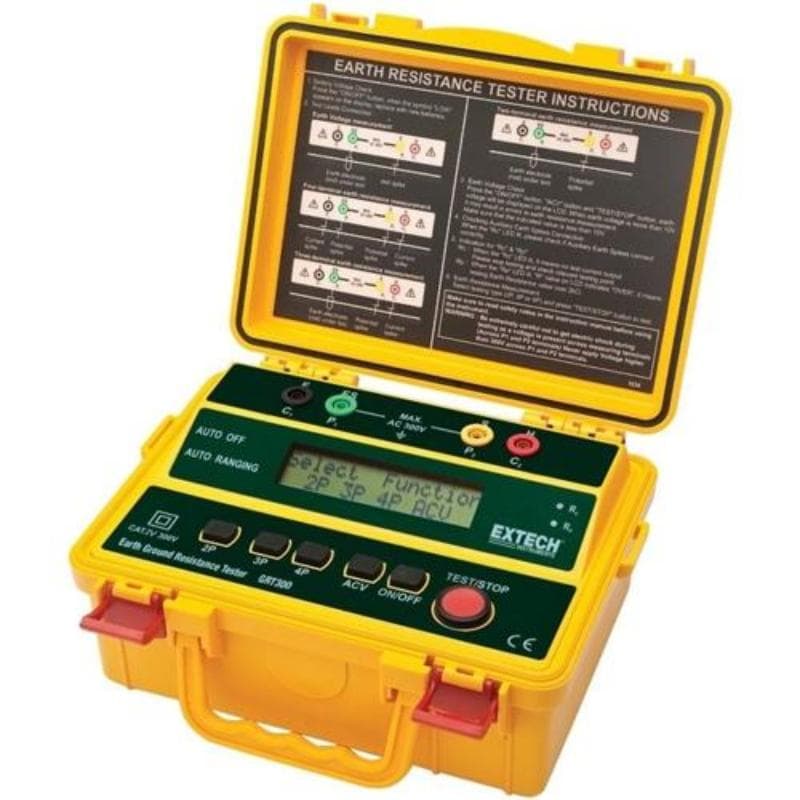 Extech – 4-Wire Earth Ground Resistance Tester Kit – GRT300