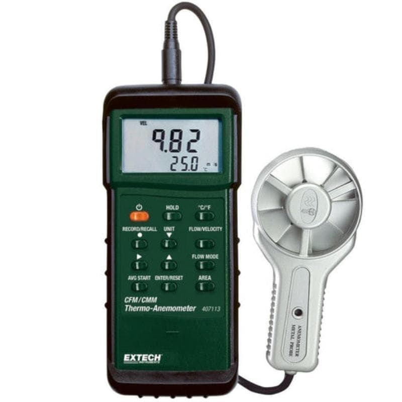 Extech – Heavy Duty CFM Metal Vane Anemometer – 407113