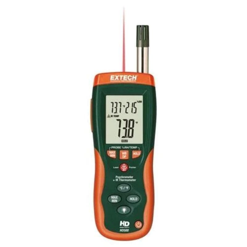 Extech – Psychrometer with InfraRed Thermometer – HD500