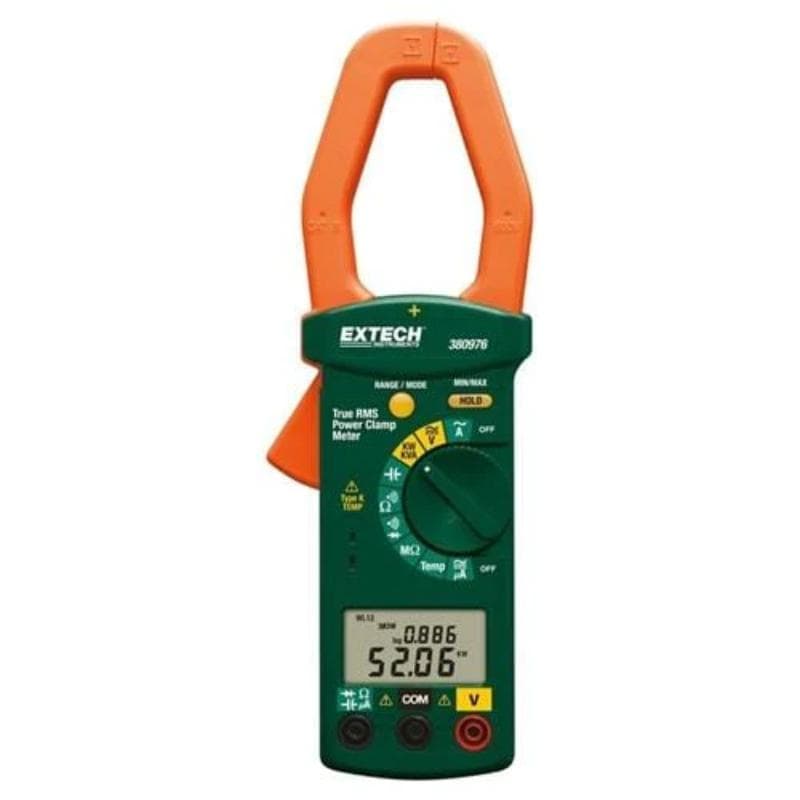 Extech – Single Phase/Three Phase 1000A AC Power Clamp Meter Kit – 380976-K