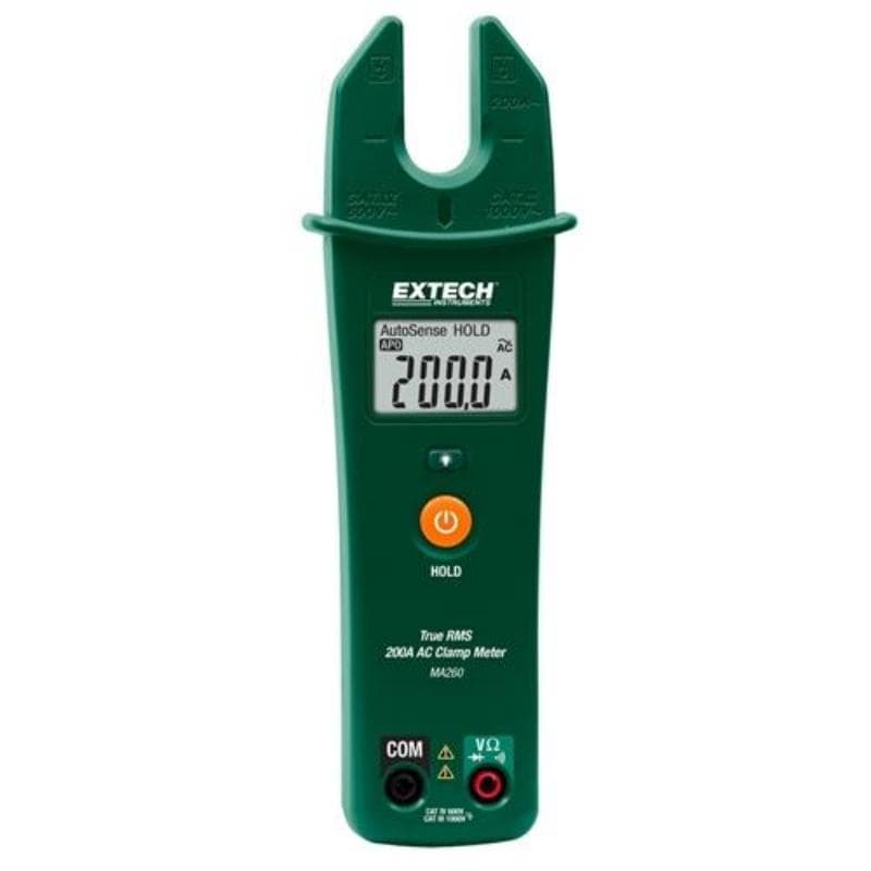 Extech – True RMS 200A AC Open Jaw Clamp Meter – MA260