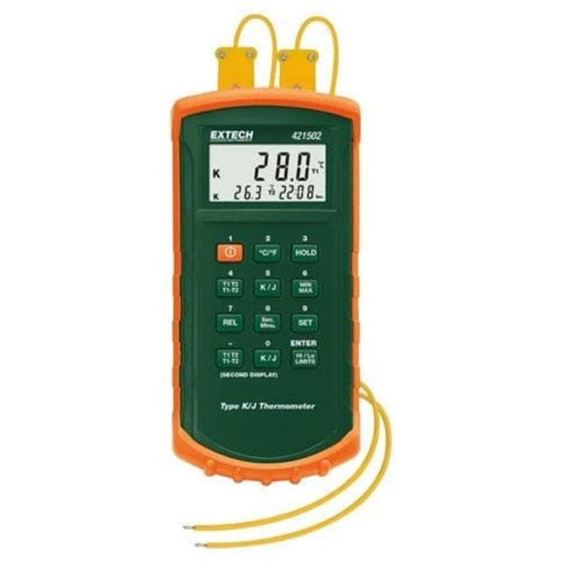 Extech – Type J/K, Dual Input Thermometer with Alarm – 421502