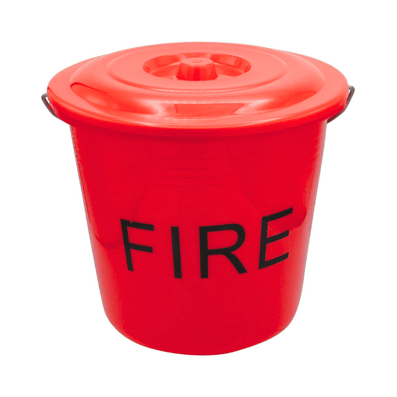FIRE BUCKET 15L RED, HDPE Plastic (MOQ-2Pcs)