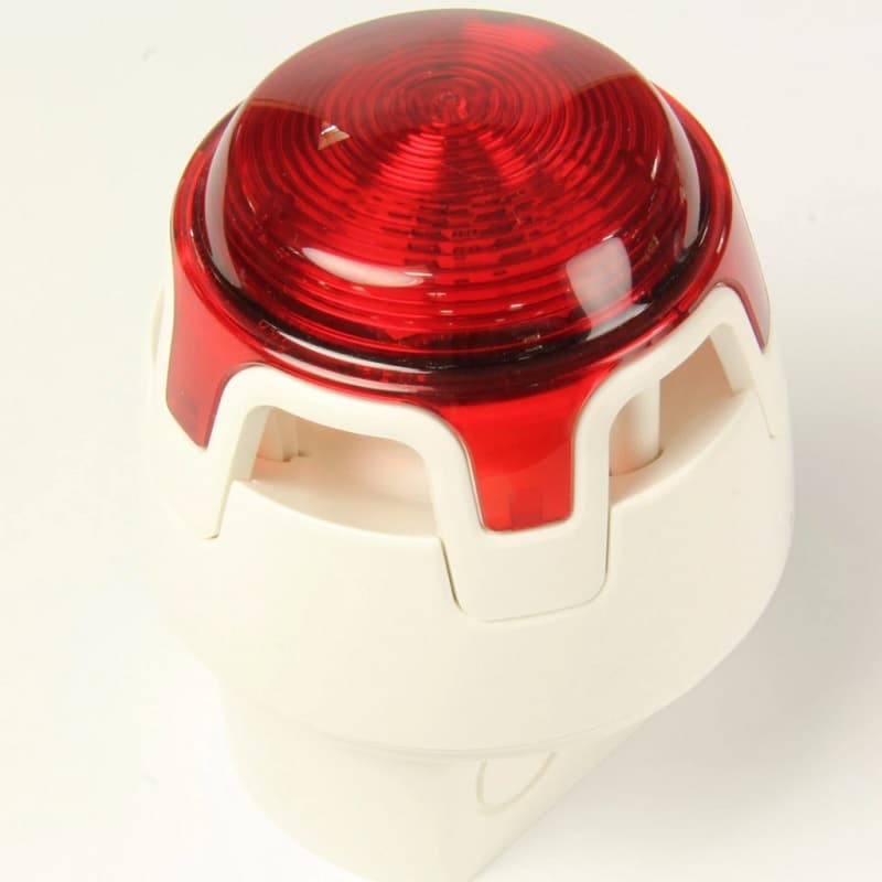 KAC CWSS-WR-W5 White Body Deep Base Red LED Sounder Beacon