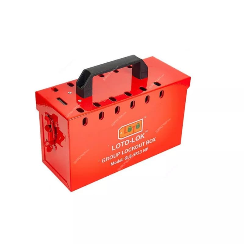 LOTO-LOK GLB-MSLK-13 Group Lockout Box – Steel, Red Powder Coated, Empty Box Only