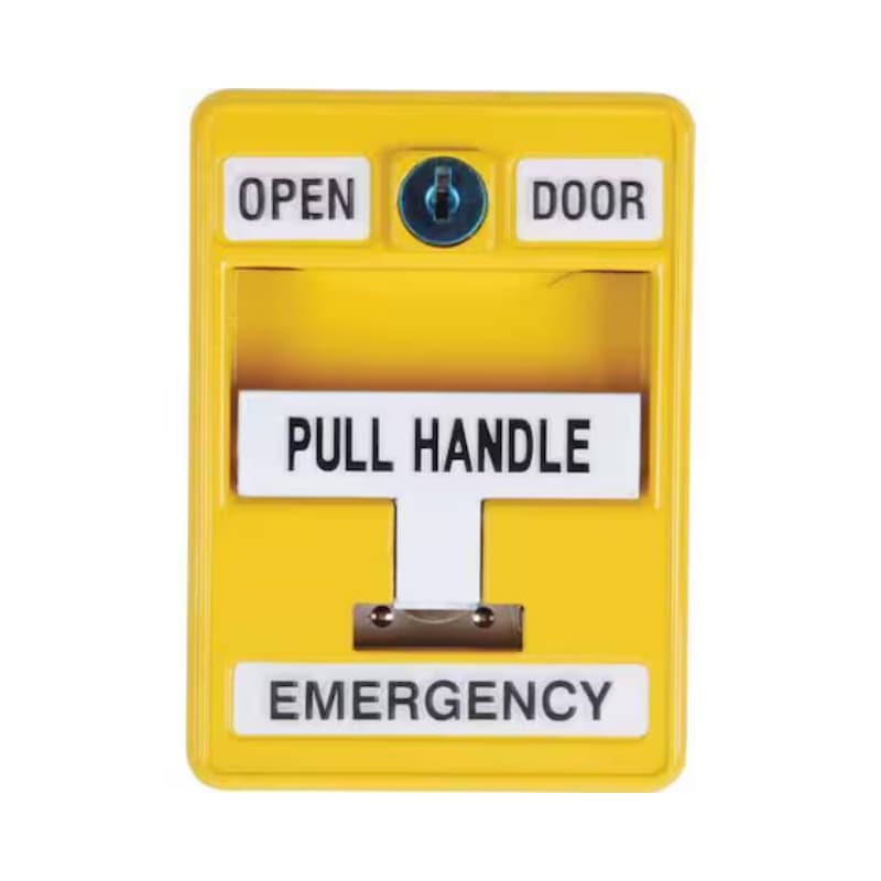 Manual Pull Station Dual Action Key Lock Yellow For Releasing Spst W/Tb