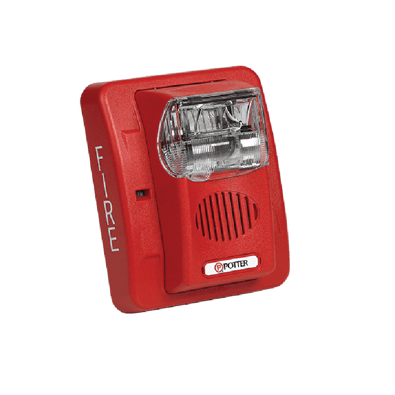 Potter HS-24WR Selectable Candela Wall Mount Horn Strobe Red, UL Listed