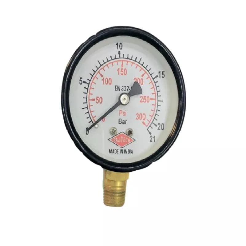 RAJTECH Dry Type Pressure Gauge 4″ Dial 0–350 PSI