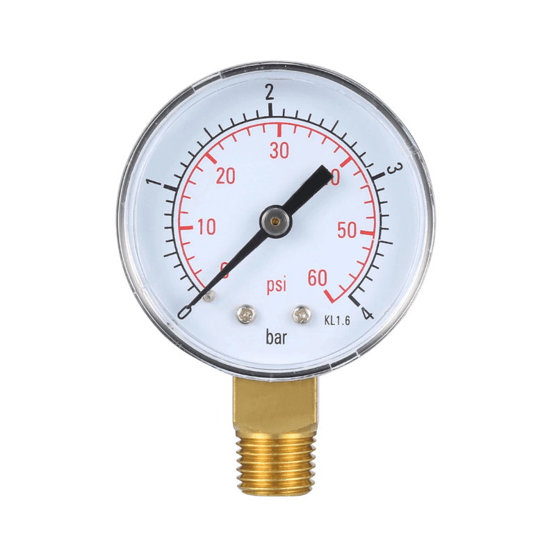 RAJTEK Pressure Gauge 0–20 Bar, 1/2″ NPT, 4″ Dial