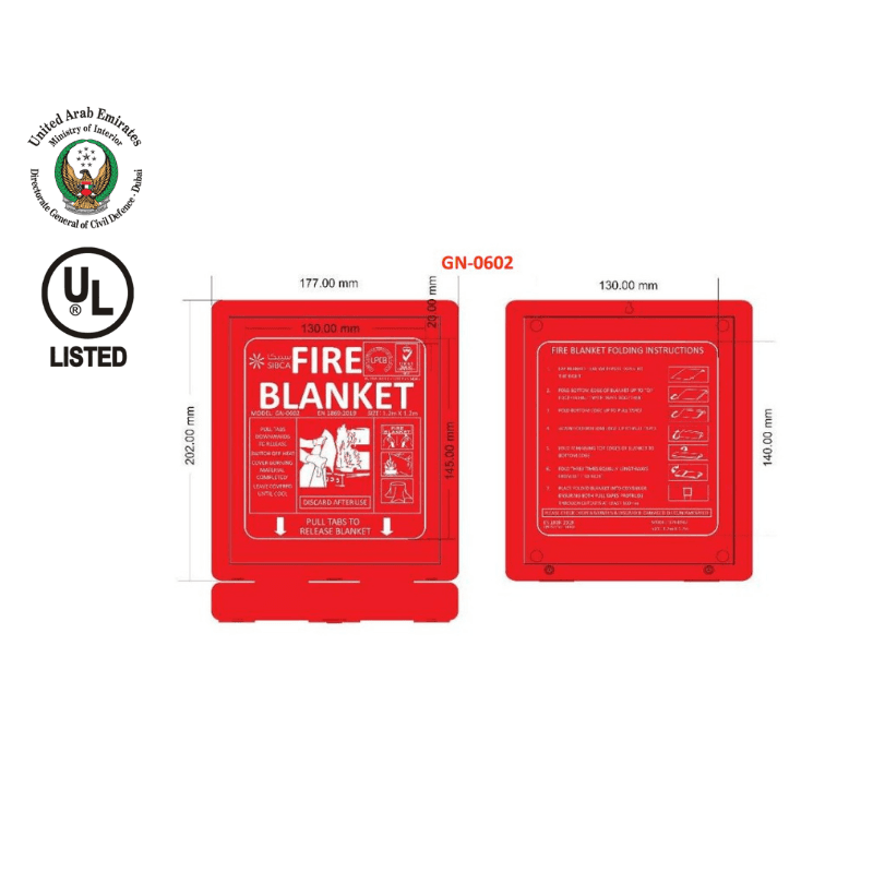 SIBCA-Fire Blanket 1.2m x 1.2m – Hard PVC-GN-0602 LPCB