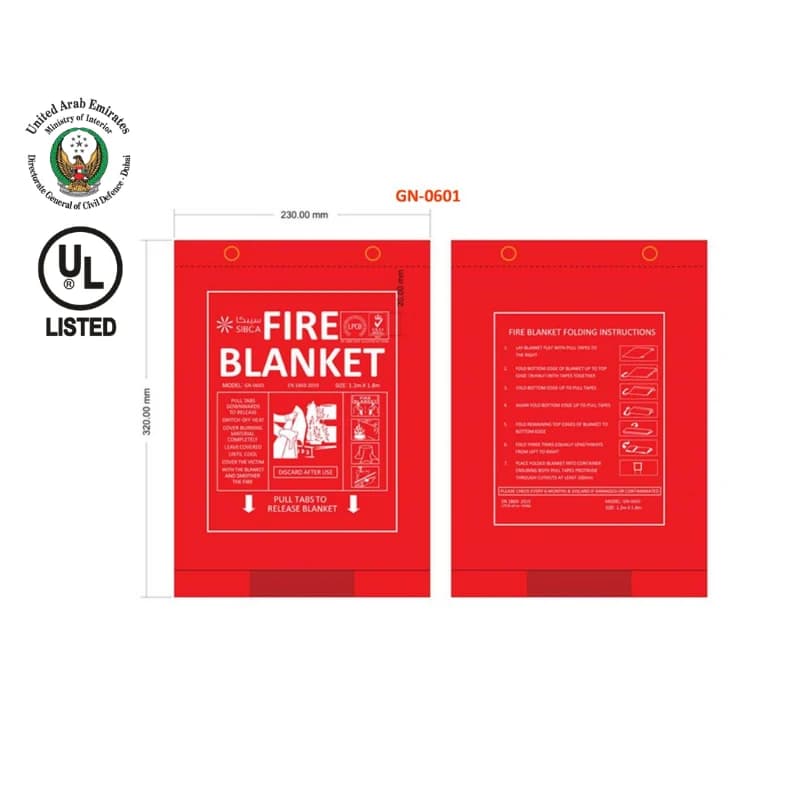 SIBCA Fire Blanket 1.2m x 1.2m – Woven Fabric – GN-0601 LPCB Certified