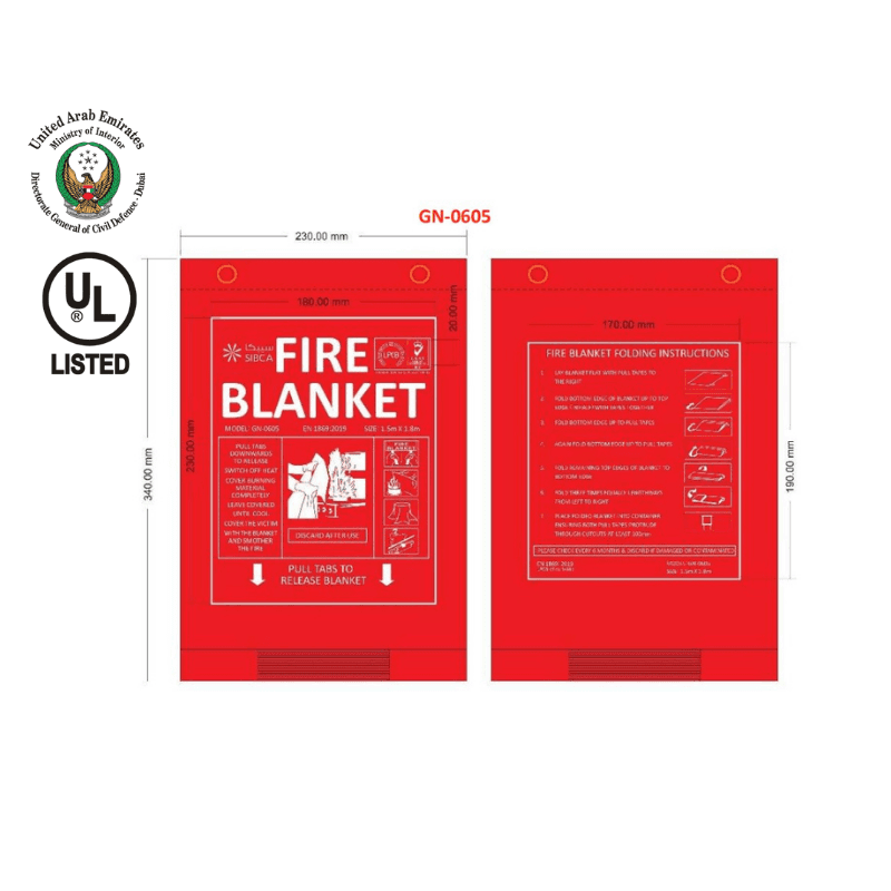 SIBCA-Fire Blanket 1.5m x 1.8m – Woven Fabric-GN-0605 LPCB