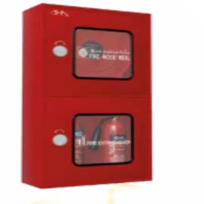 Surface Mounted Double Door Fire Hose Reel Cabinet M.S. Red Powder Coated