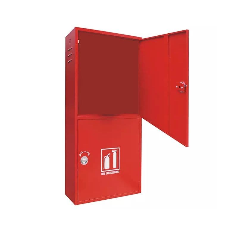Surface Mounted Double Door Fire Hose Reel Cabinet Red Powder Coated