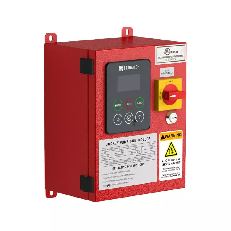 TORNATECH JPLT-380-415/5.5/3/50-60 Jockey Pump Controller with ViZiLT UL508A – IP54 (D08H)