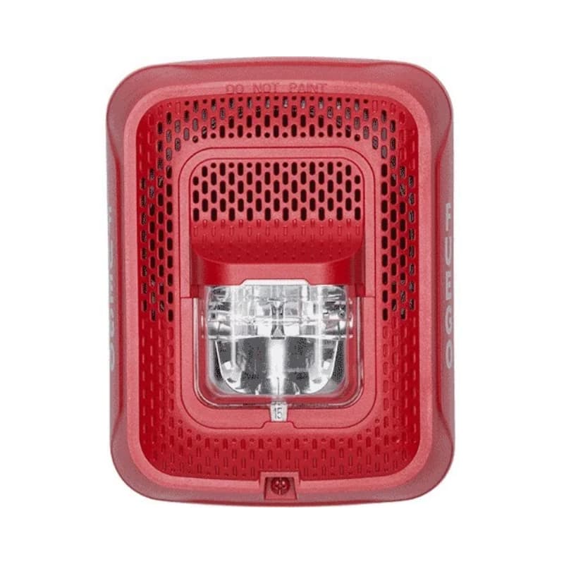 Wall, Red, Selectable Candela, Speaker/Strobe