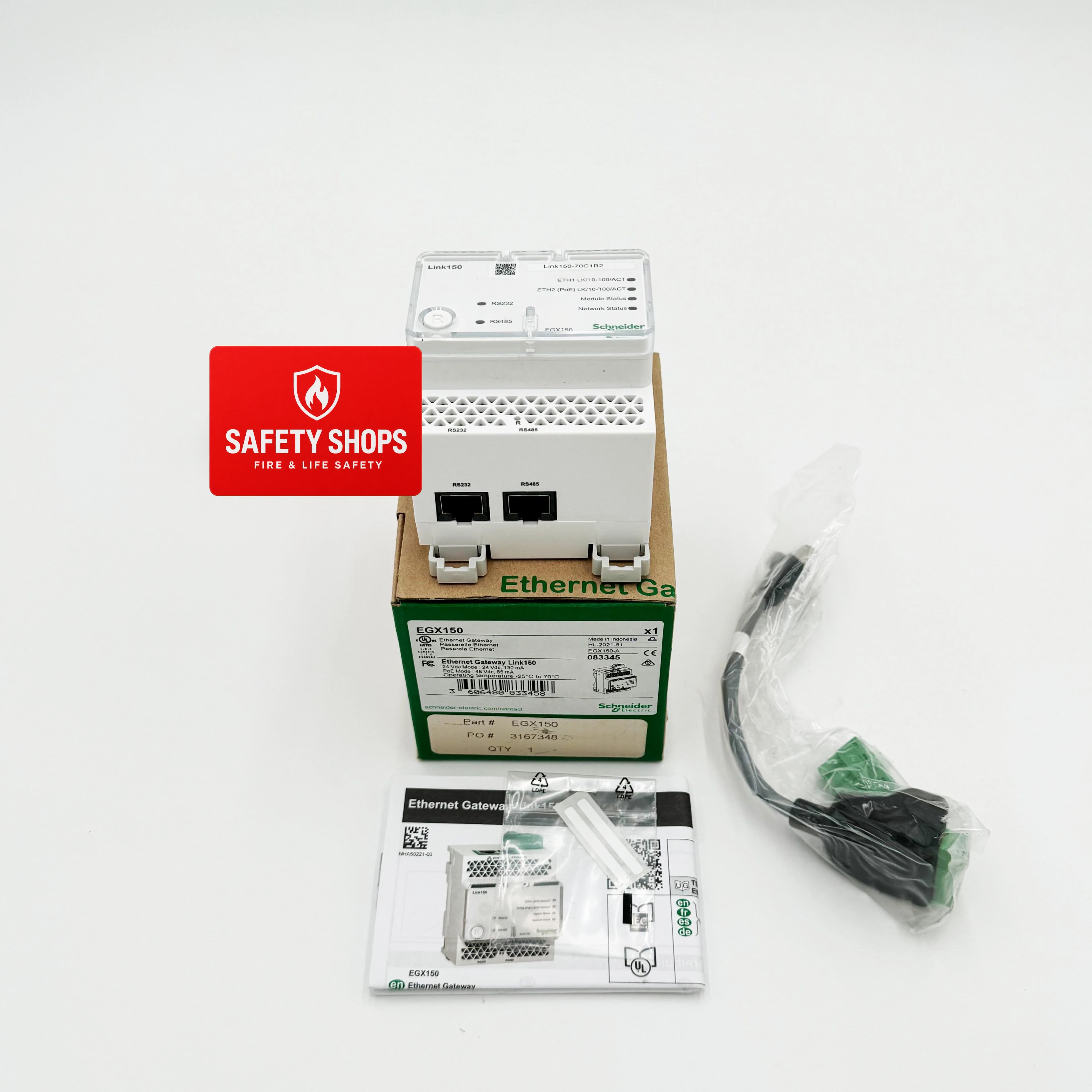 Schneider Electric EGX150 Link150 Ethernet Gateway with Dual RJ45 Ports and Modbus TCP Support