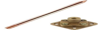 Air Terminal Device : Class II (Cooper)
a. 24" length & 12.7 mm dia Solid Cooper Rod.
b. Cooper made two part base ILP-01. with fittings