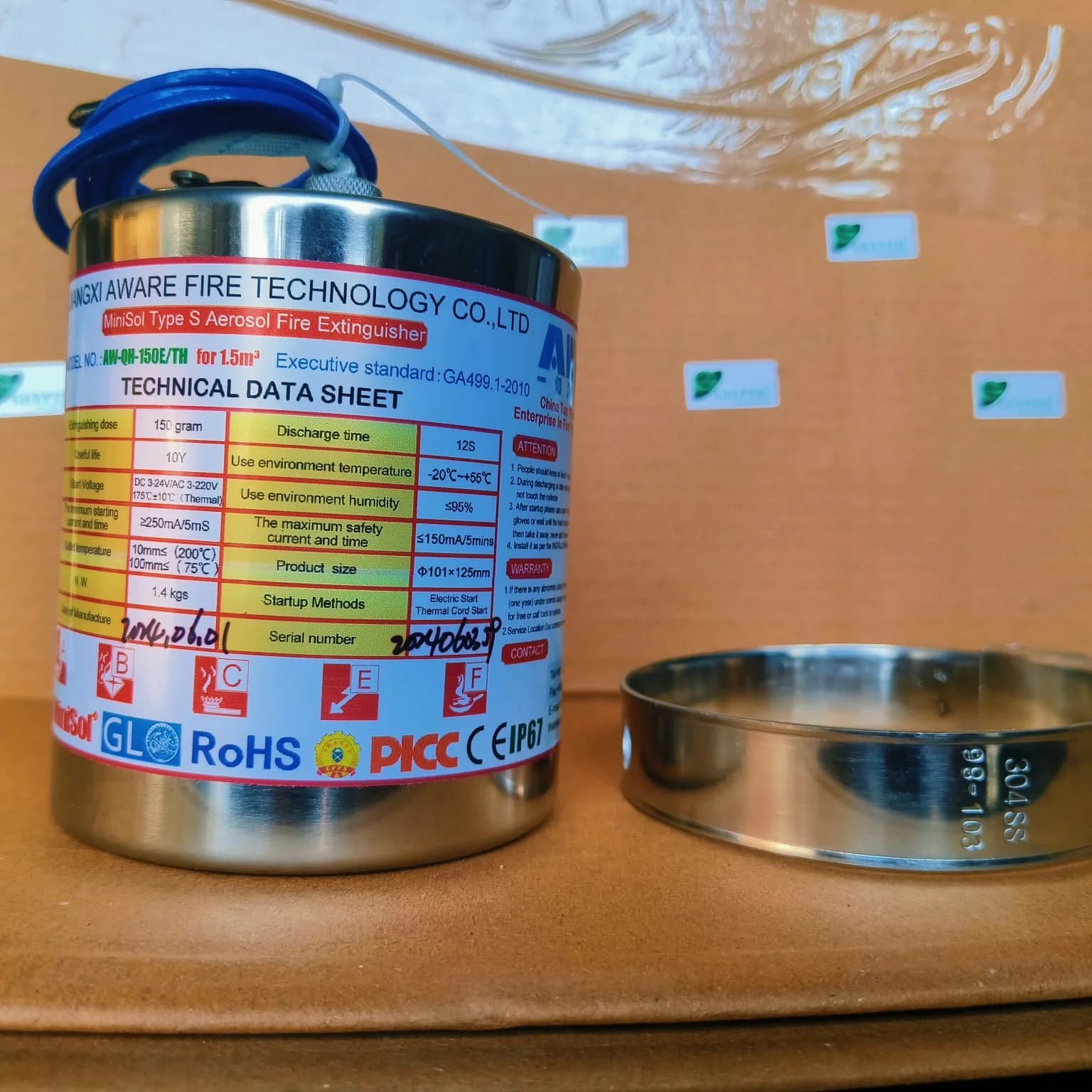 Aerosol Fire Suppression Generator – 250g