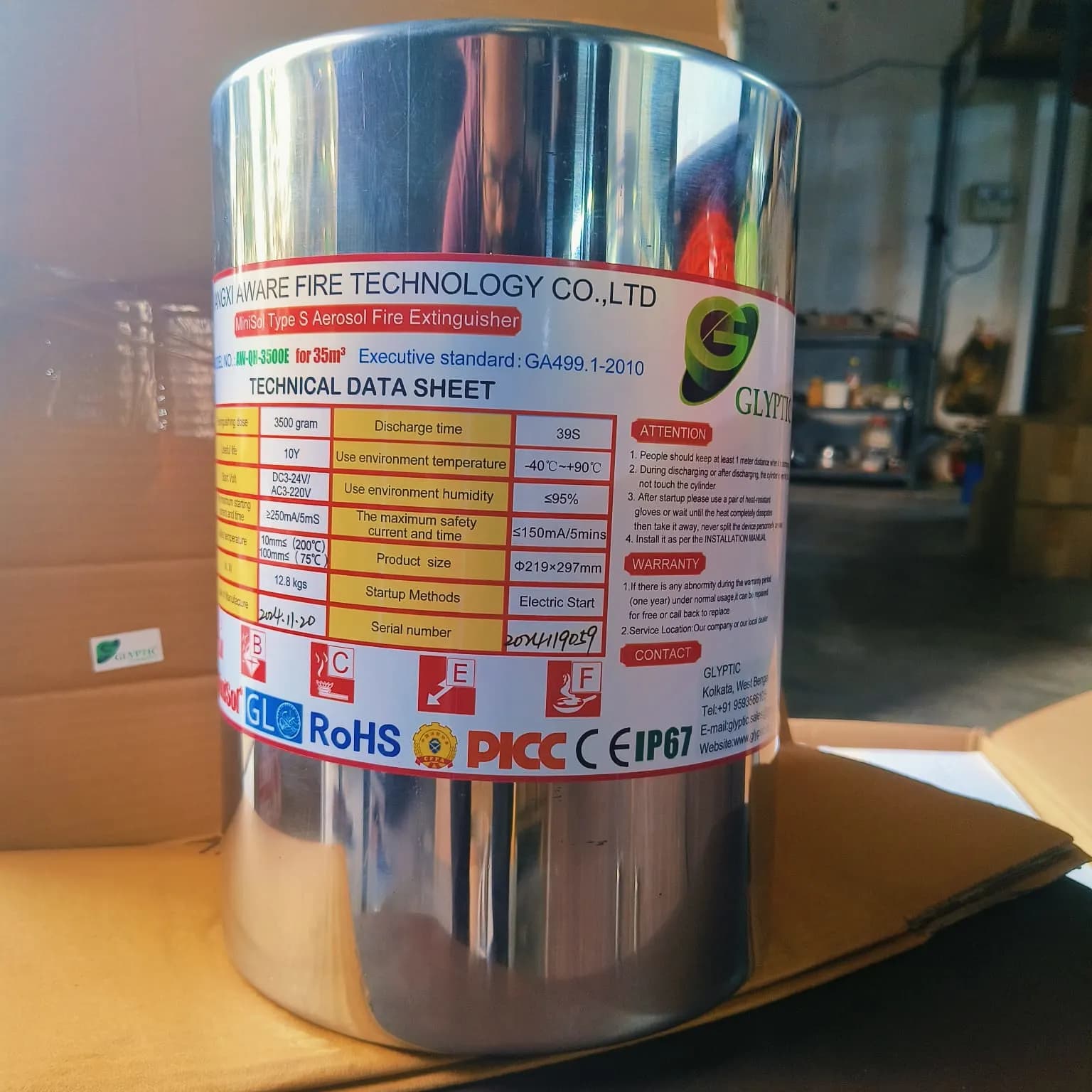 Aerosol Fire Suppression Generator – 1000g