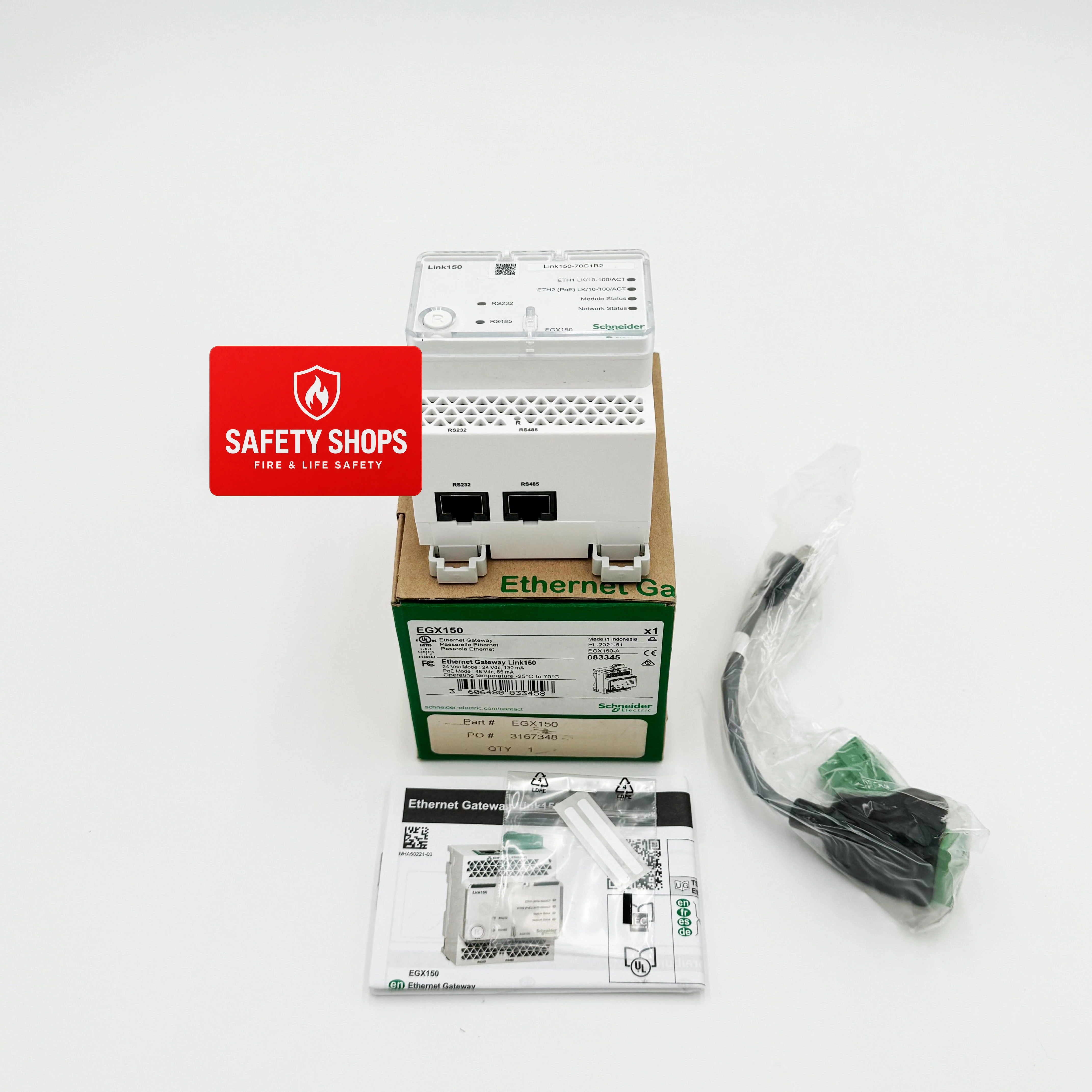 Schneider Electric EGX150 Link150 Ethernet Gateway with Dual RJ45 Ports and Modbus TCP Support